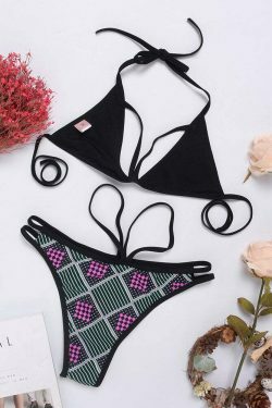 Y2K Aesthetic Backless Halter Buttoning Swimsuit - Coquette Style, Gr