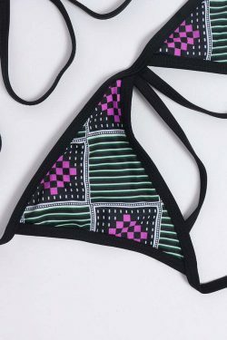 Y2K Aesthetic Backless Halter Buttoning Swimsuit - Coquette Style, Gr
