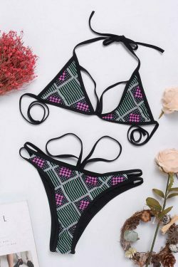 Y2K Aesthetic Backless Halter Buttoning Swimsuit - Coquette Style, Gr