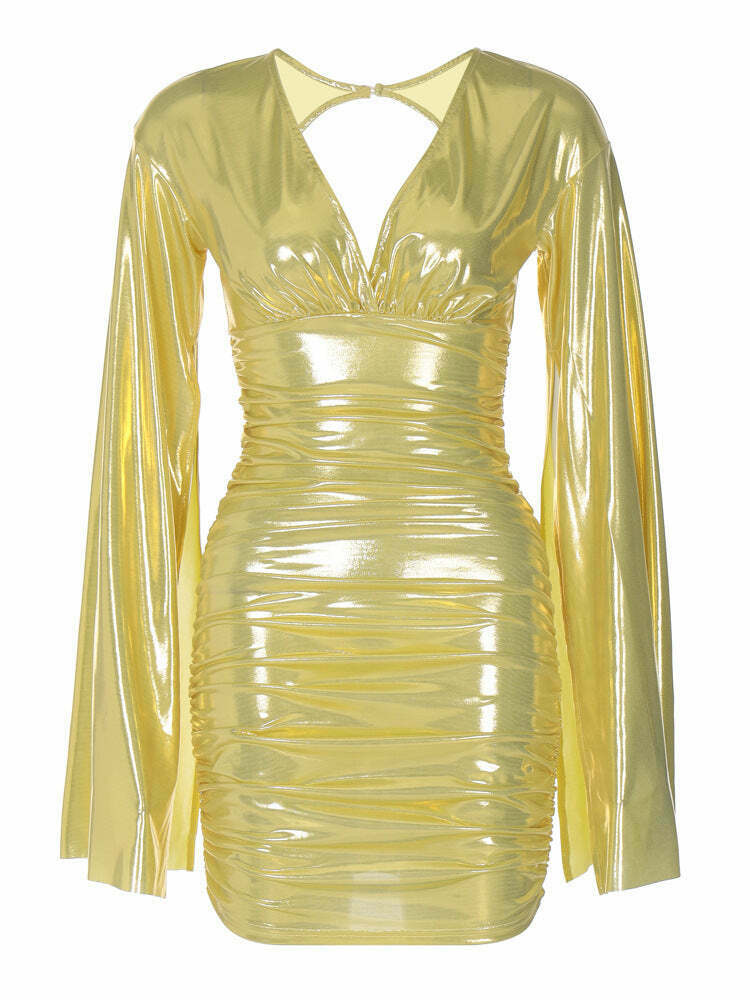 Y2K Aesthetic Backless High-Waist Slim Dress for Women - Coquette & Grunge Style Fashion