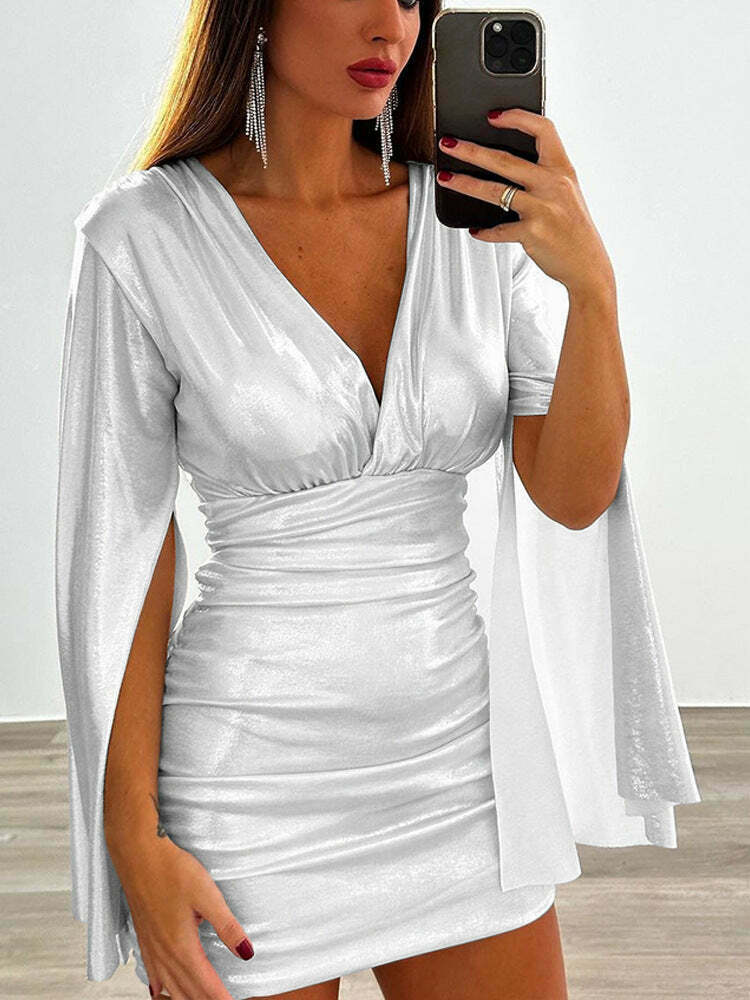 Y2K Aesthetic Backless High-Waist Slim Dress for Women - Coquette & Grunge Style Fashion