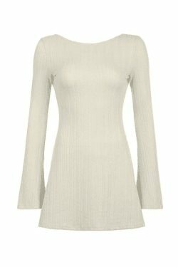 Y2K Aesthetic Backless Knitted Mini Dress for Women - Coquette & Grunge Style Fashion