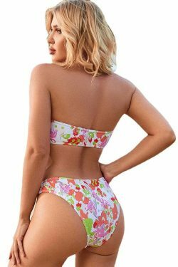 Y2K Aesthetic Backless Print Bikini - Coquette Style Sexy Strap for Women Fashion