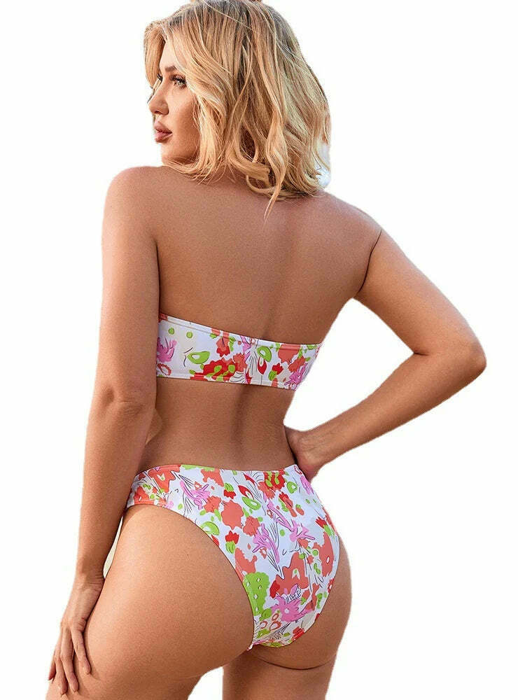 Y2K Aesthetic Backless Print Bikini - Coquette Style Sexy Strap for Women Fashion