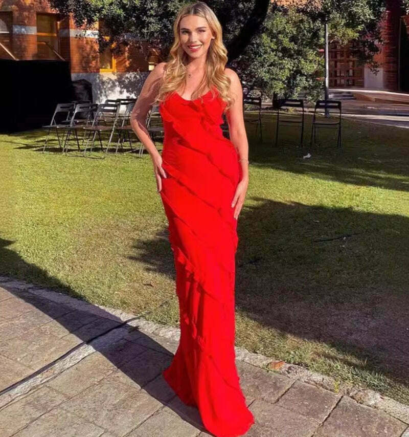 Y2K Aesthetic Backless Sling Off-Shoulder Maxi Dress for Women - Coquette & Grunge Style Fashion