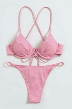 Y2K Aesthetic Backless Split Swimsuit - Coquette Style for Women