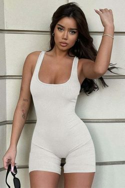 Y2K Aesthetic Backless Sport Jumpsuit for Women - Coquette Style Cargo Skirt Outfit