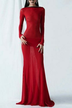 Y2K Aesthetic Backless Strappy Long-Sleeved Dress - Coquette Grunge Elegance