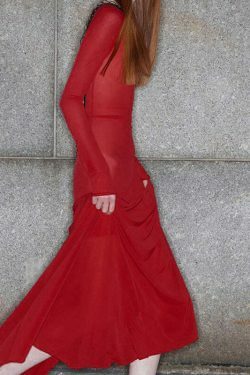 Y2K Aesthetic Backless Strappy Long-Sleeved Dress - Coquette Grunge Elegance