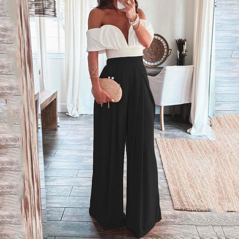 Y2K Aesthetic Backless Top & Wide-Leg Pants Suit for Niche Women Fashion Y2K Aesthetic Backless Top & Wide-Leg Pants Suit for Niche Women Fashion