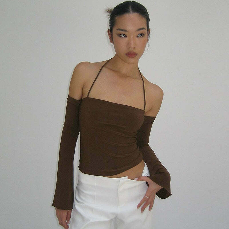 Y2K Aesthetic Backless Top: Coquette Style Collar with Grunge and Pastel Goth Vibes