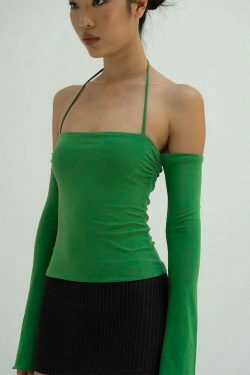 Y2K Aesthetic Backless Top: Coquette Style Collar with Grunge and Pastel Goth Vibes