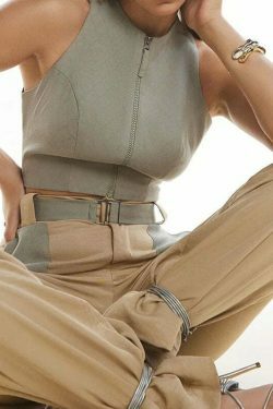 Y2K Aesthetic Backless Vest Suit for Women - Coquette & Grunge Style with Pastel Goth Vibes