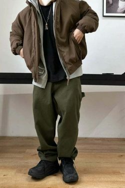 Y2K Aesthetic Balloon Fit Carpenter Jeans - Coquette Grunge Fashion with Old Money Vibes