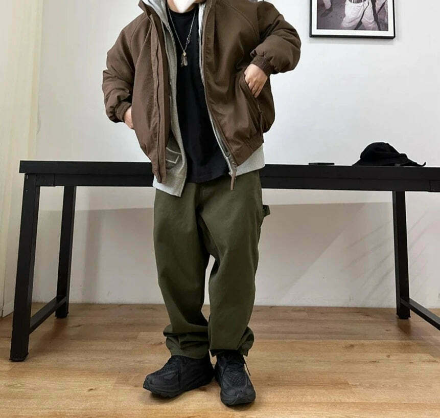 Y2K Aesthetic Balloon Fit Carpenter Jeans - Coquette Grunge Fashion with Old Money Vibes