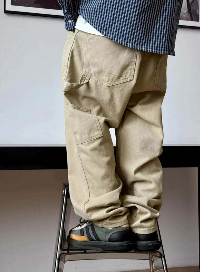 Y2K Aesthetic Balloon Fit Carpenter Jeans - Coquette Grunge Fashion with Old Money Vibes