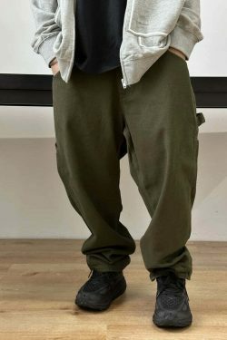 Y2K Aesthetic Balloon Fit Carpenter Jeans - Coquette Grunge Fashion with Old Money Vibes