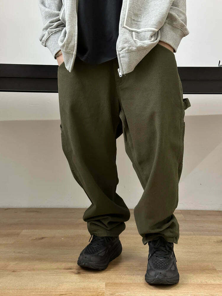 Y2K Aesthetic Balloon Fit Carpenter Jeans - Coquette Grunge Fashion with Old Money Vibes