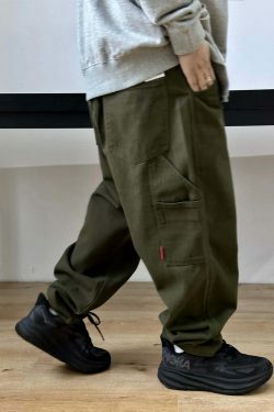 Y2K Aesthetic Balloon Fit Carpenter Jeans - Coquette Grunge Fashion with Old Money Vibes