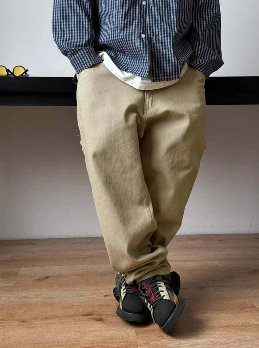 Y2K Aesthetic Balloon Fit Carpenter Jeans - Coquette Grunge Fashion with Old Money Vibes