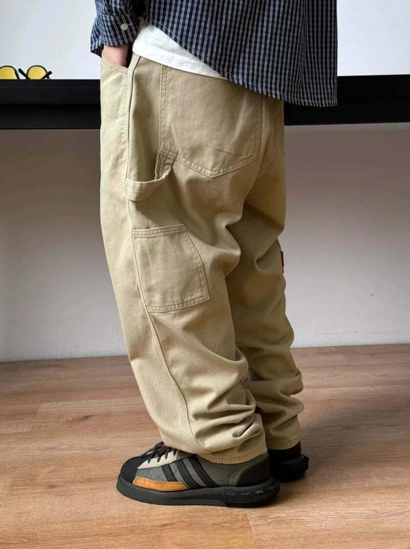 Y2K Aesthetic Balloon Fit Carpenter Jeans - Coquette Grunge Fashion with Old Money Vibes