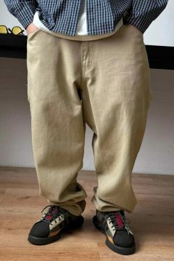 Y2K Aesthetic Balloon Fit Carpenter Jeans - Coquette Grunge Fashion with Old Money Vibes