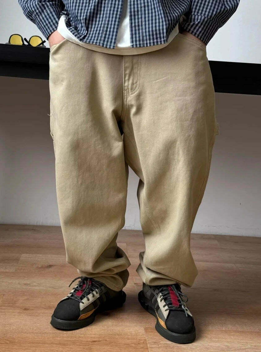 Y2K Aesthetic Balloon Fit Carpenter Jeans - Coquette Grunge Fashion with Old Money Vibes