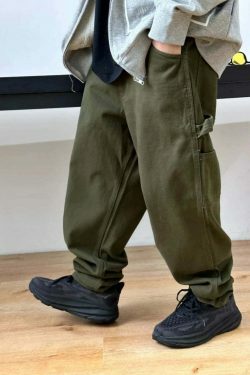 Y2K Aesthetic Balloon Fit Carpenter Jeans - Coquette Grunge Fashion with Old Money Vibes