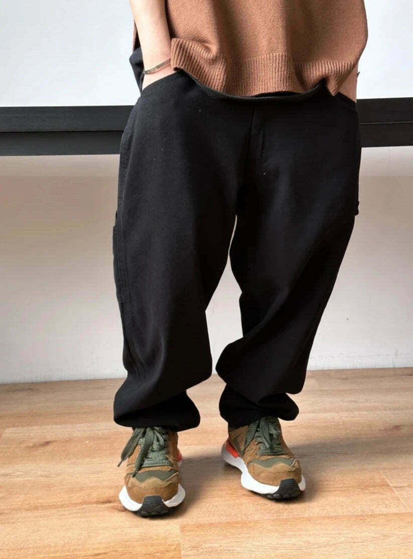 Y2K Aesthetic Balloon Fit Carpenter Jeans - Coquette Grunge Fashion with Old Money Vibes