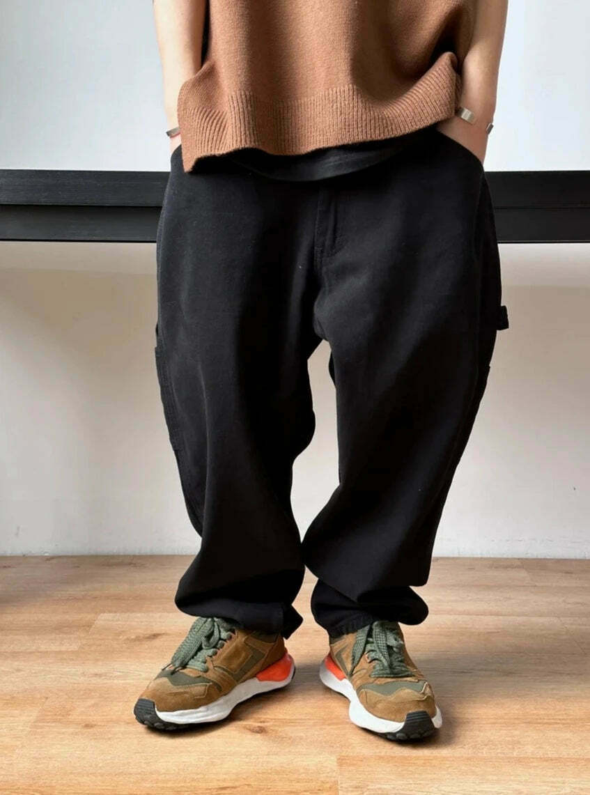 Y2K Aesthetic Balloon Fit Carpenter Jeans - Coquette Grunge Fashion with Old Money Vibes