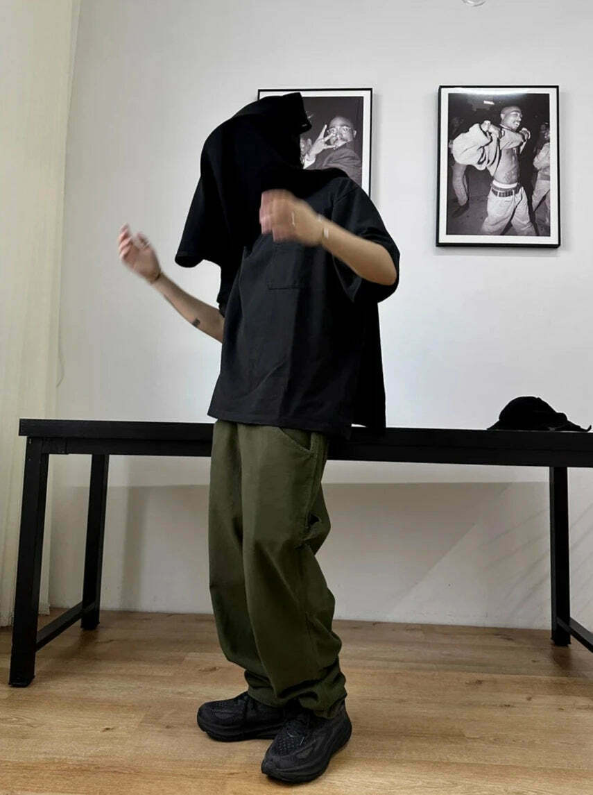 Y2K Aesthetic Balloon Fit Carpenter Jeans - Coquette Grunge Fashion with Old Money Vibes