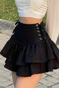 Y2K Aesthetic Bandage Mini Skirt - Coquette Style Grunge Fashion - Cute Pastel Goth Outfit