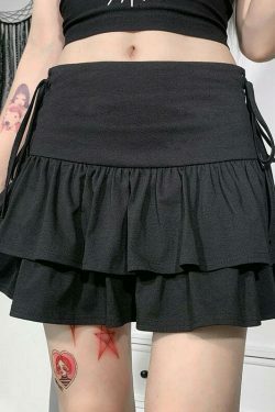 Y2K Aesthetic Bandage Mini Skirt - Coquette Style Grunge Fashion - Cute Pastel Goth Outfit