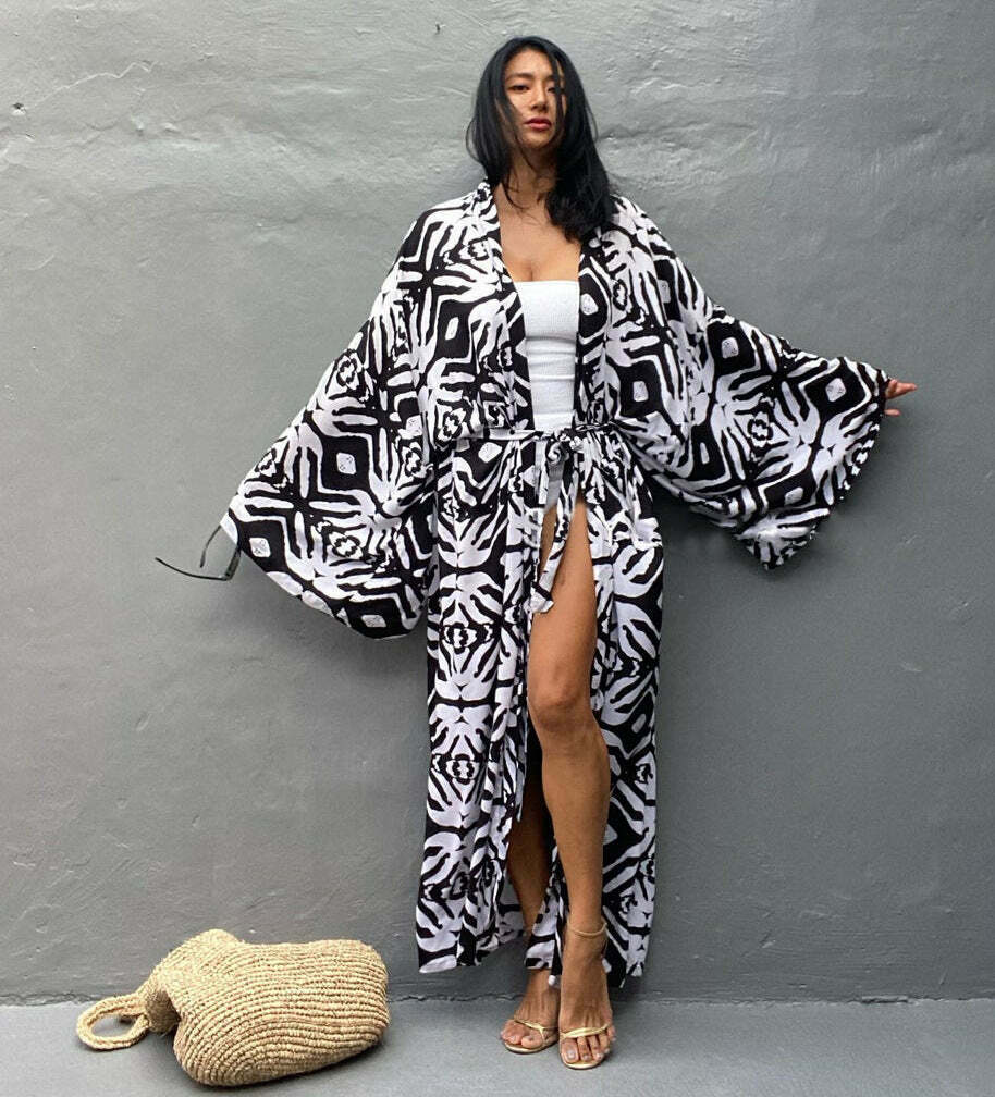 Y2K Aesthetic Beach Cover-Up: Coquette Style Rayon Dress for Women