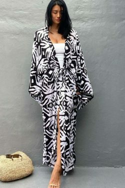 Y2K Aesthetic Beach Cover-Up: Coquette Style Rayon Dress for Women