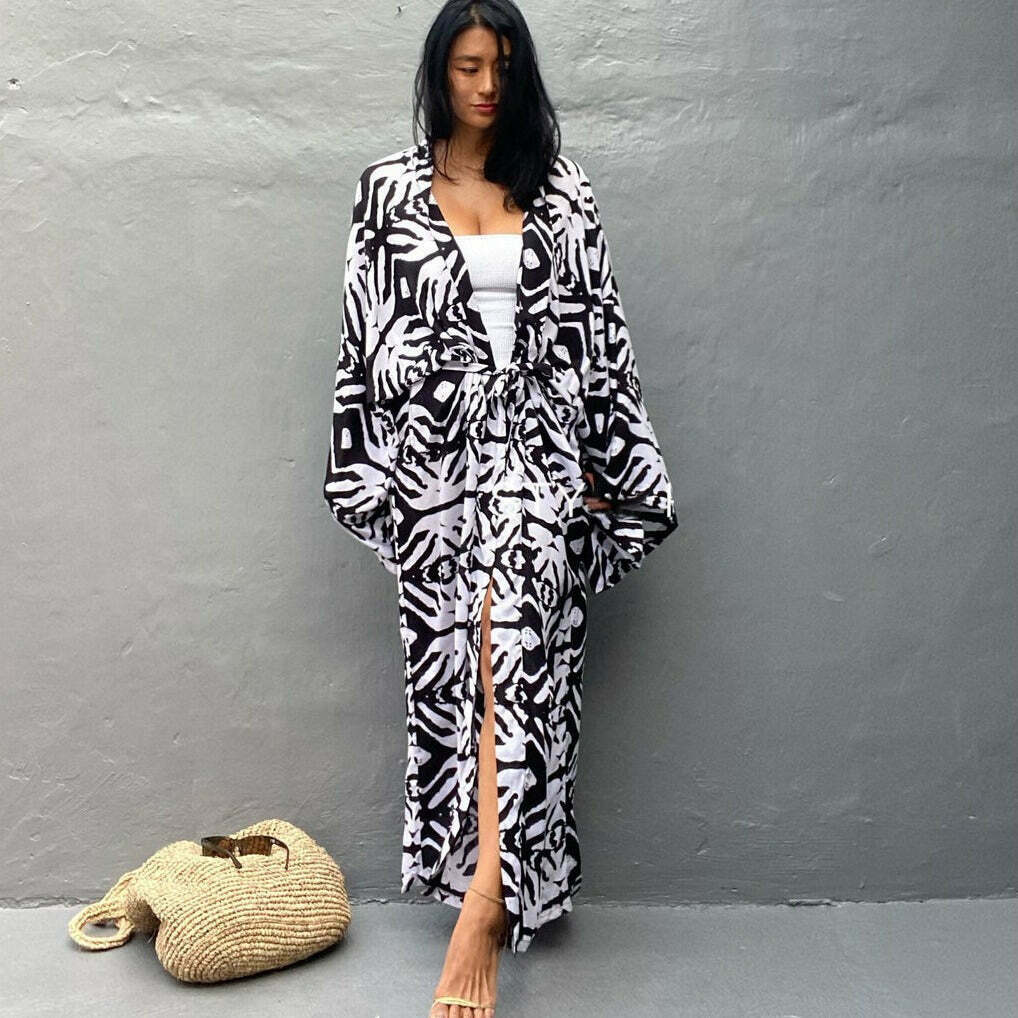 Y2K Aesthetic Beach Cover-Up: Coquette Style Rayon Dress for Women