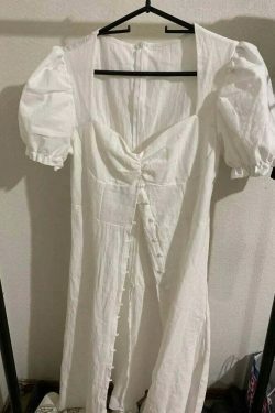 Y2K Aesthetic Bells Button Down Split Dress for Women - Coquette & Grunge Style Fashion