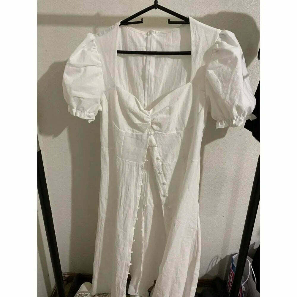 Y2K Aesthetic Bells Button Down Split Dress for Women - Coquette & Grunge Style Fashion Y2K Aesthetic Bells Button Down Split Dress for Women - Coquette & Grunge Style Fashion