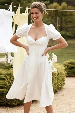 Y2K Aesthetic Bells Button Down Split Dress for Women - Coquette & Grunge Style Fashion