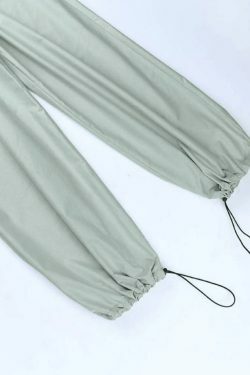 Y2K Aesthetic Belted Parachute Cargo Pants for Women - Coquette Style with Grunge Influence