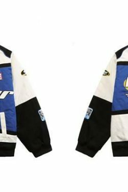 Y2K Aesthetic Black AIR Racing Jacket for Niche Women Fashion