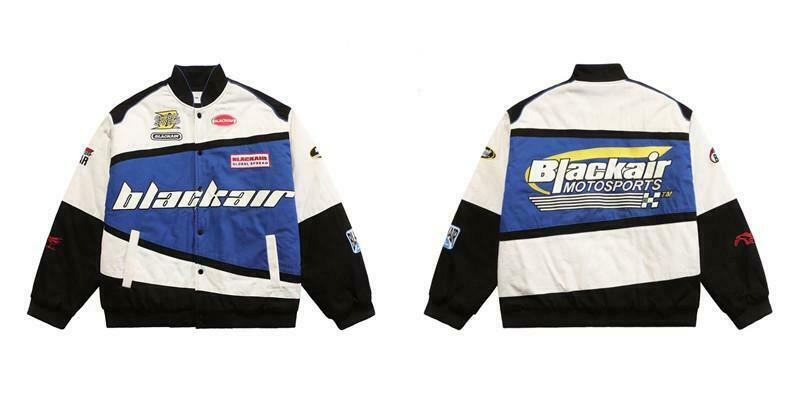 Y2K Aesthetic Black AIR Racing Jacket for Niche Women Fashion Y2K Aesthetic Black AIR Racing Jacket for Niche Women Fashion