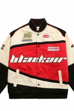 Y2K Aesthetic Black AIR Racing Jacket for Niche Women Fashion
