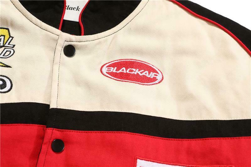 Y2K Aesthetic Black AIR Racing Jacket for Niche Women Fashion Y2K Aesthetic Black AIR Racing Jacket for Niche Women Fashion