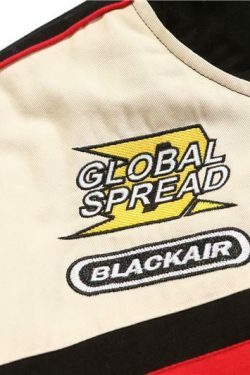 Y2K Aesthetic Black AIR Racing Jacket for Niche Women Fashion