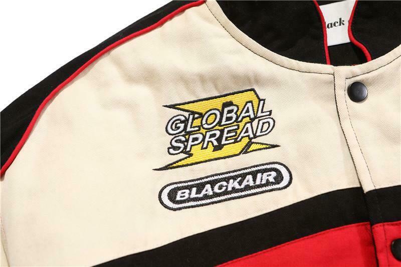 Y2K Aesthetic Black AIR Racing Jacket for Niche Women Fashion Y2K Aesthetic Black AIR Racing Jacket for Niche Women Fashion