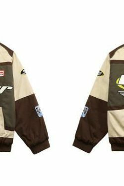 Y2K Aesthetic Black AIR Racing Jacket for Niche Women Fashion