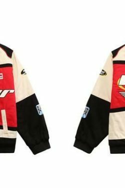 Y2K Aesthetic Black AIR Racing Jacket for Niche Women Fashion