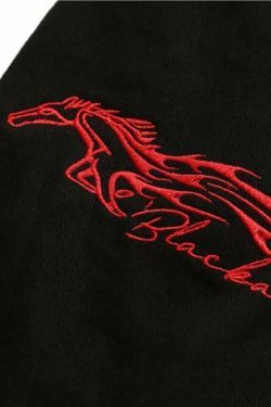 Y2K Aesthetic Black AIR Racing Jacket for Niche Women Fashion