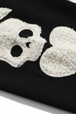 Y2K Aesthetic Black Air Skull and Star Applique Jeans - Coquette Grunge Fashion for Women